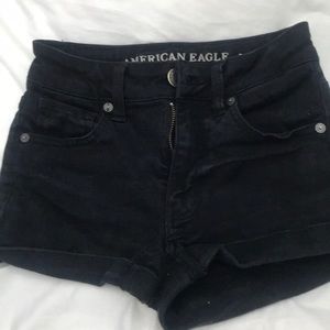 American Eagle black high waisted shorts